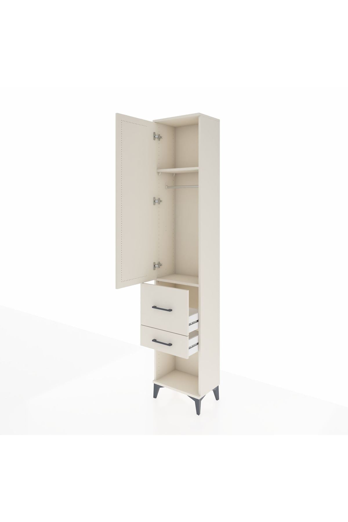 Arges Dolap 2 Raflı 2 Çekmeceli Tek Askılı 44x30x221 Aytaşı-Aytaşı