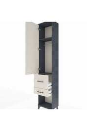 Arges Dolap 2 Raflı 2 Çekmeceli Tek Askılı 44x30x221 Antrasit-Aytaşı