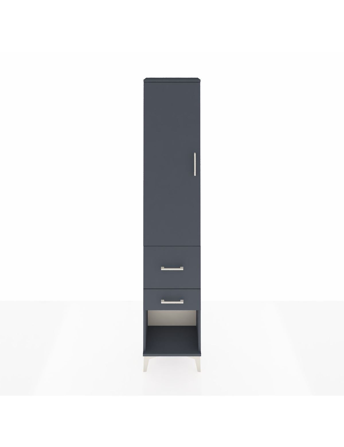 Arges Dolap 2 Raflı 2 Çekmeceli Tek Askılı 44x30x221 Antrasit-Antrasit