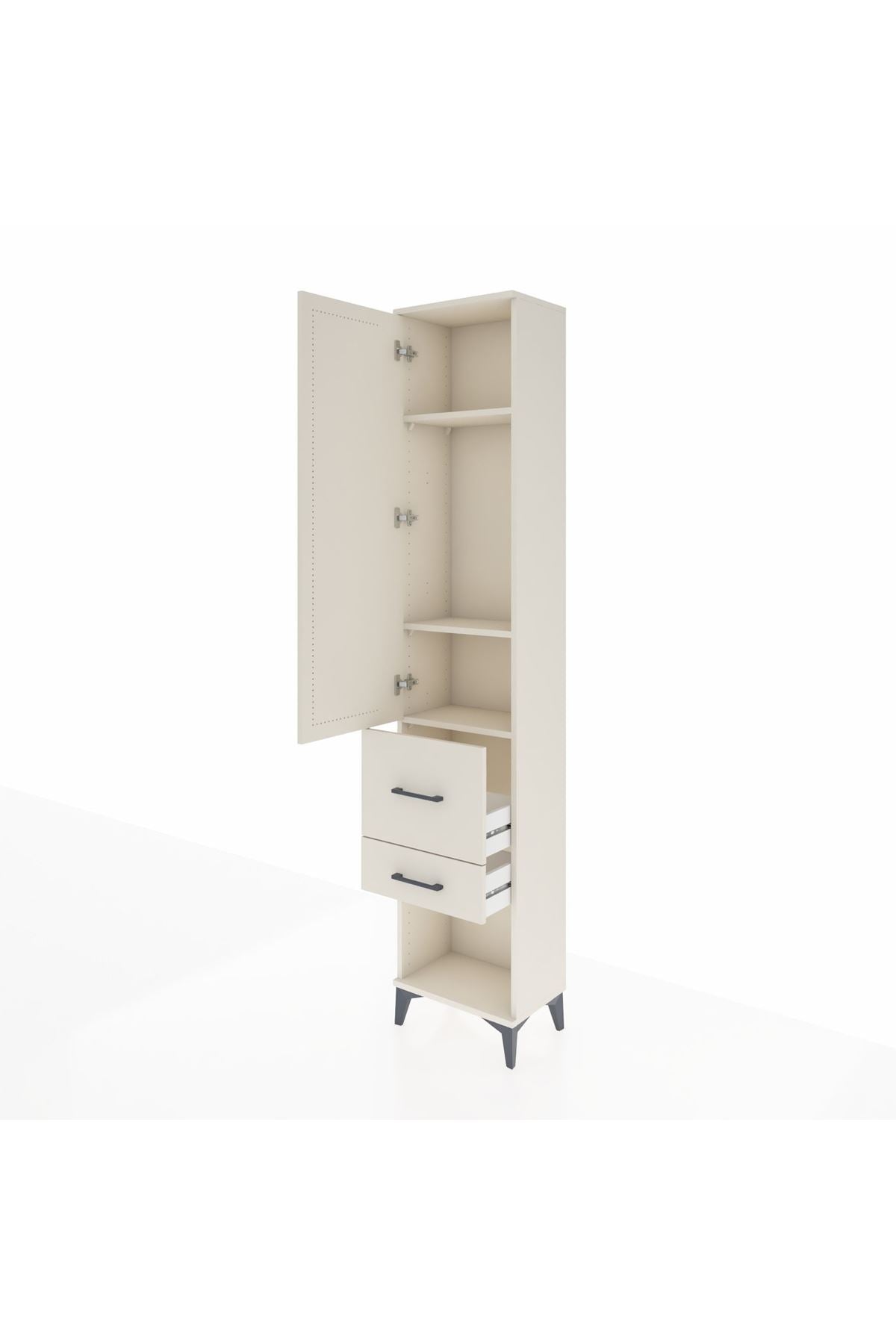 Arges Dolap 3 Raflı 2 Çekmeceli Tek Kapaklı 44x30x221 Aytaşı-Aytaşı