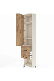 Arges Dolap 3 Raflı 2 Çekmeceli Tek Kapaklı 44x30x221 Aytaşı-Çam