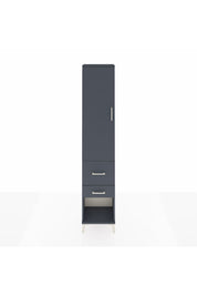 Arges Dolap 3 Raflı 2 Çekmeceli Tek Kapaklı 44x30x221 Antrasit-Antrasit