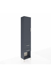 Arges Dolap 3 Raflı 2 Çekmeceli Tek Kapaklı 44x30x221 Antrasit-Antrasit