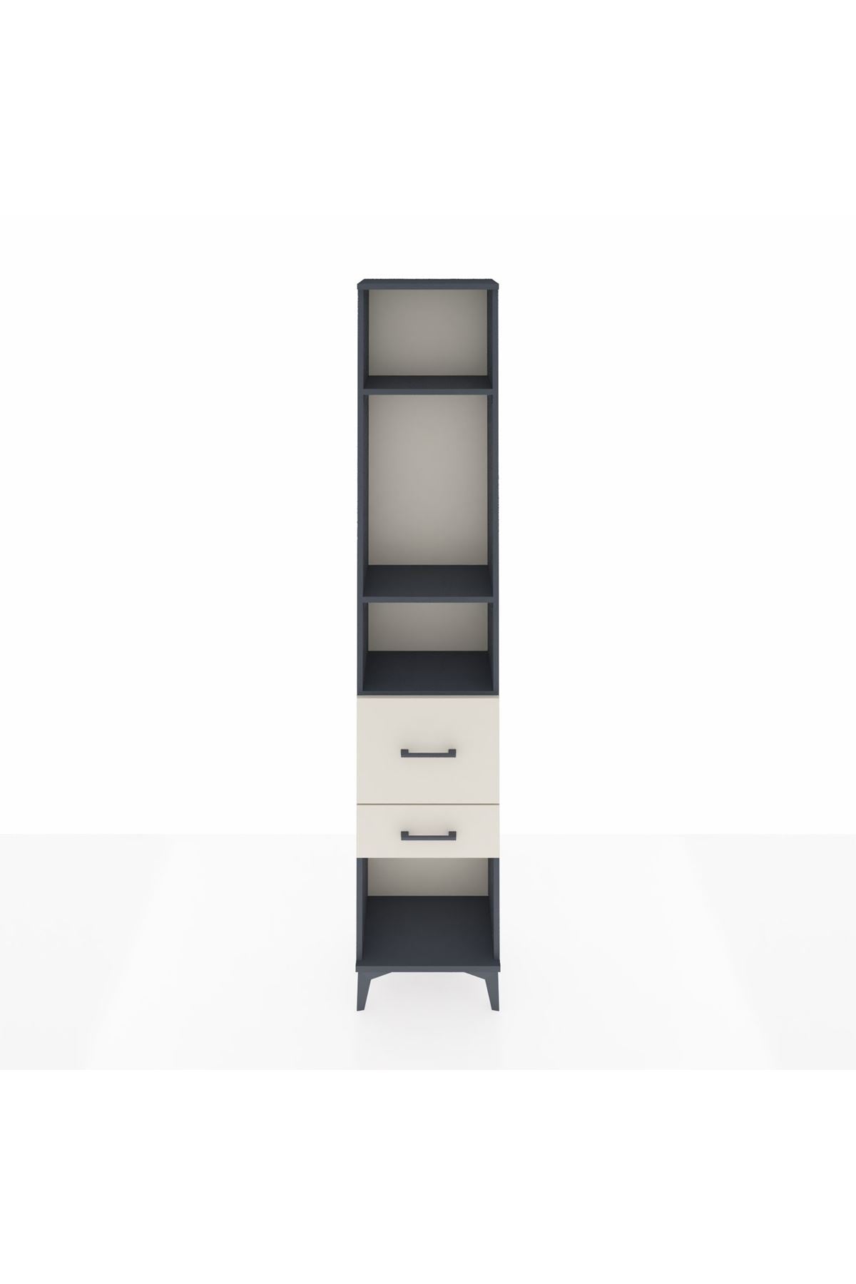 Arges Dolap 3 Raflı 2 Çekmeceli 44x30x221 Antrasit-Aytaşı