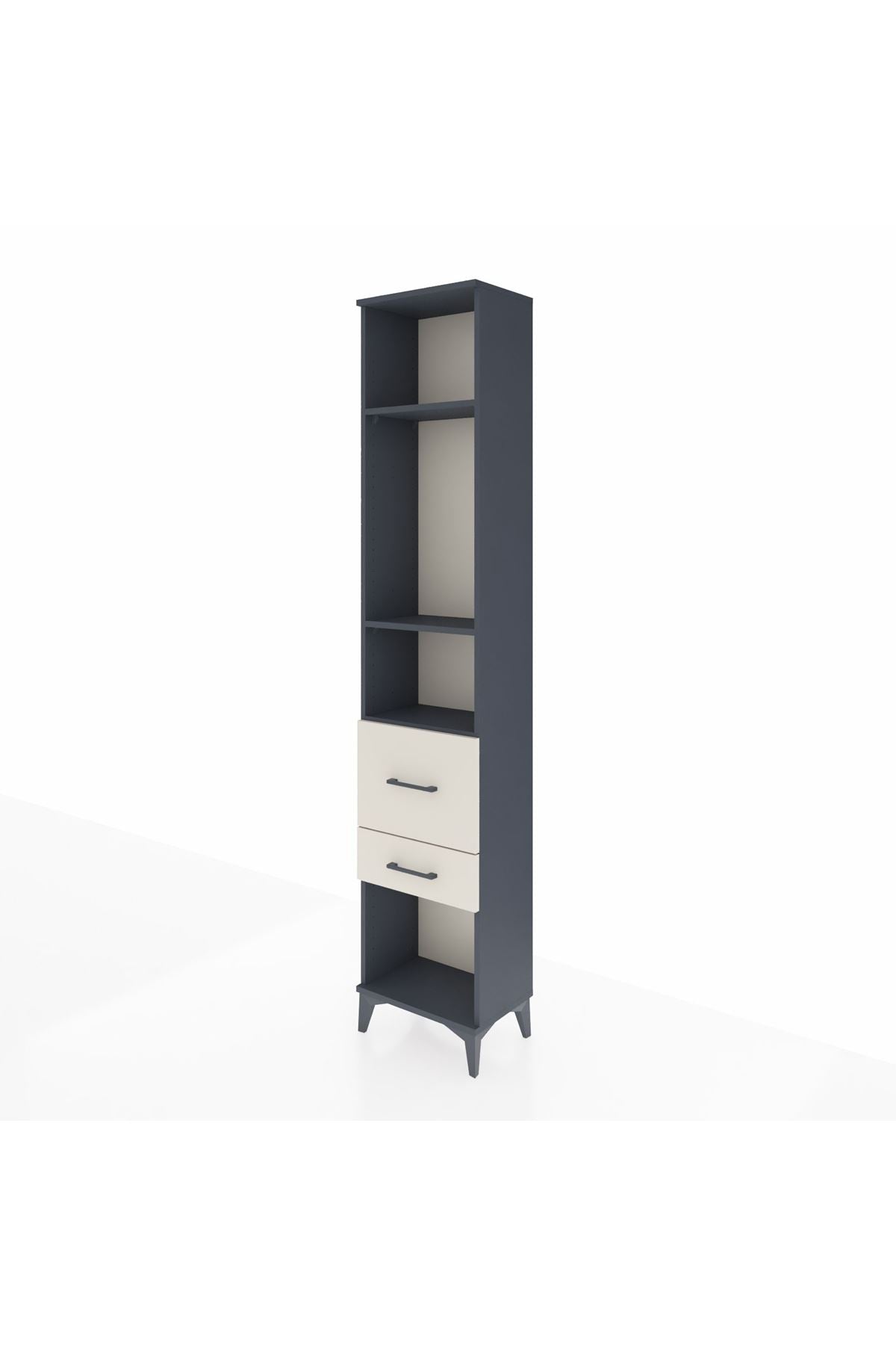 Arges Dolap 3 Raflı 2 Çekmeceli 44x30x221 Antrasit-Aytaşı