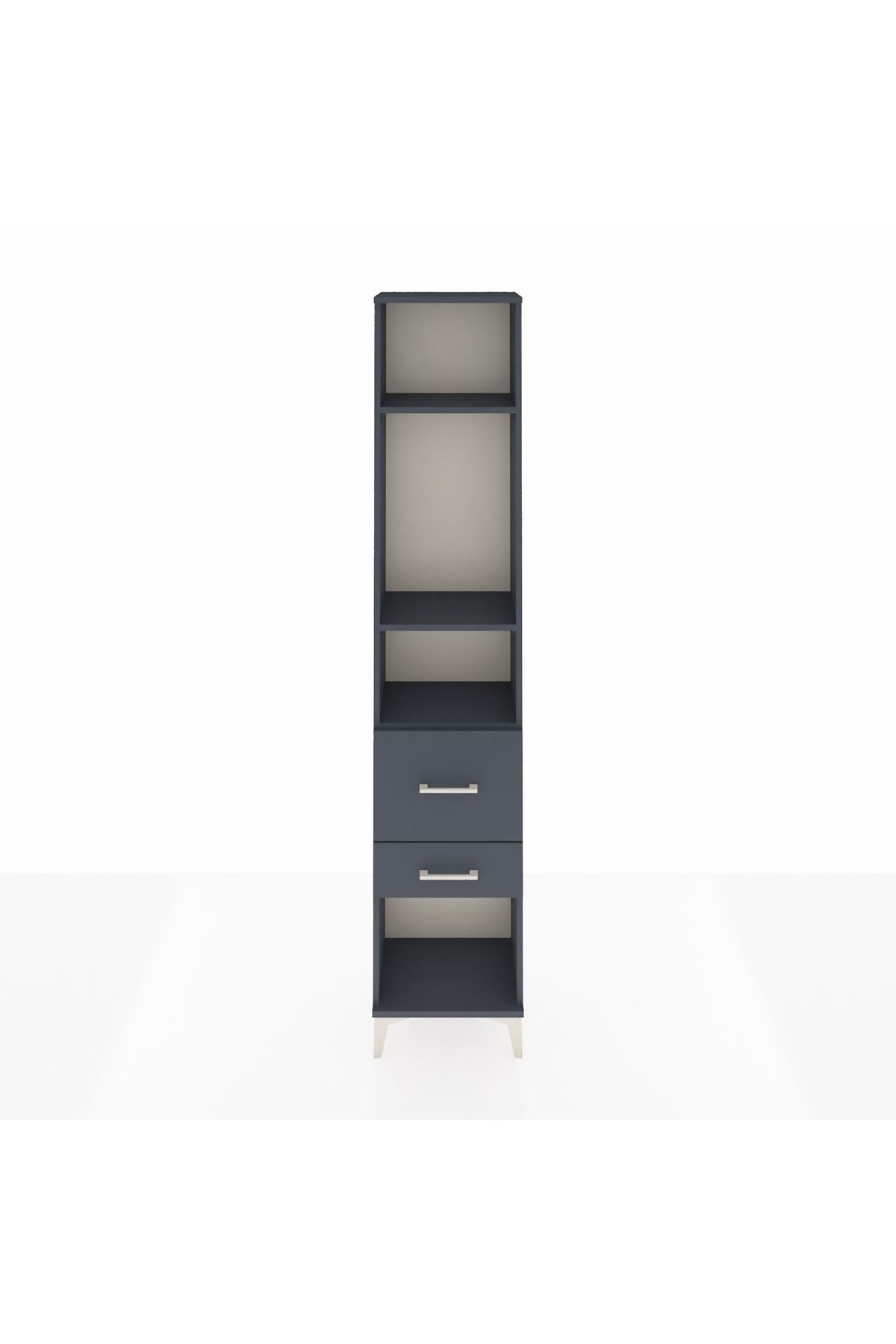 Arges Dolap 3 Raflı 2 Çekmeceli 44x30x221 Antrasit-Antrasit