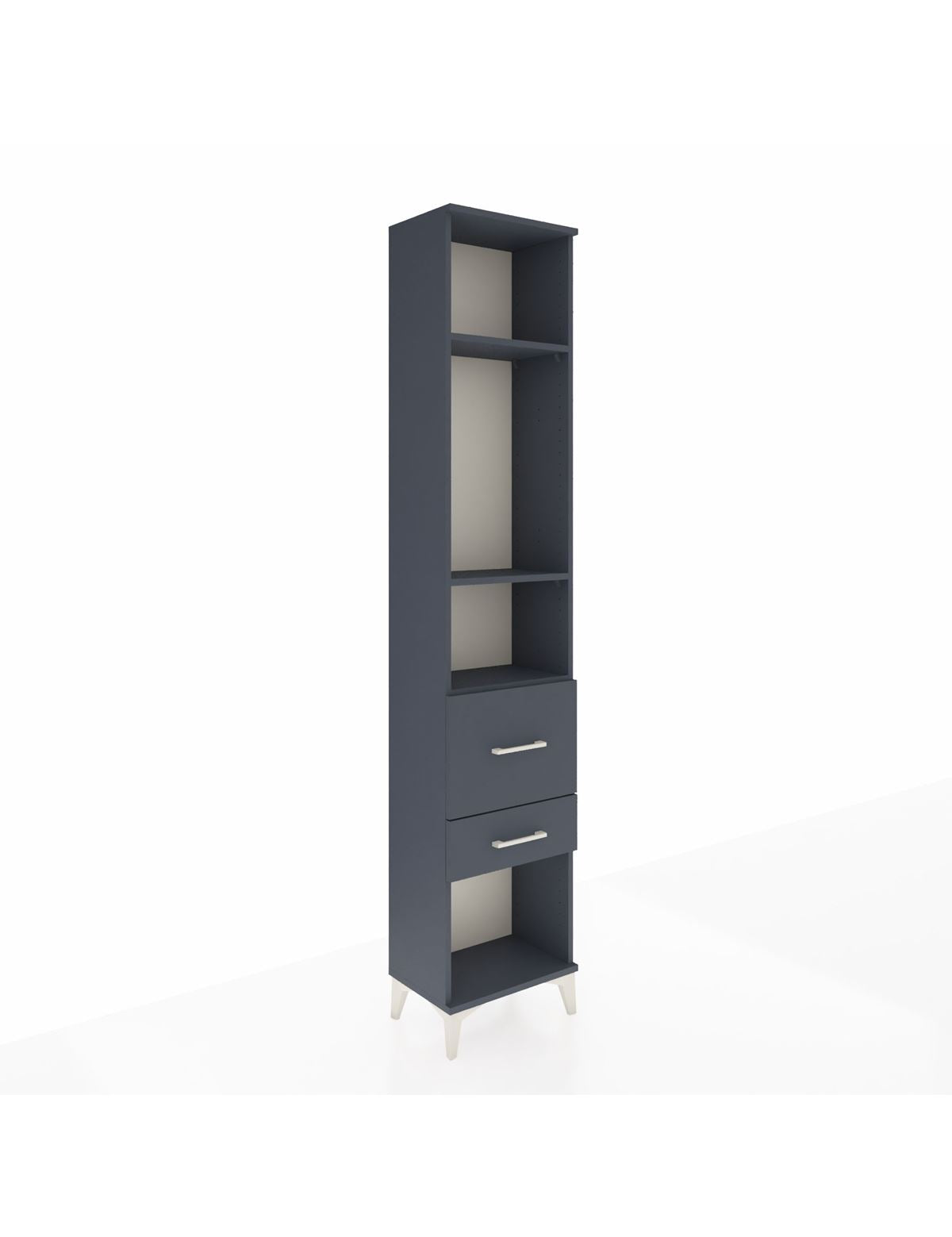 Arges Dolap 3 Raflı 2 Çekmeceli 44x30x221 Antrasit-Antrasit