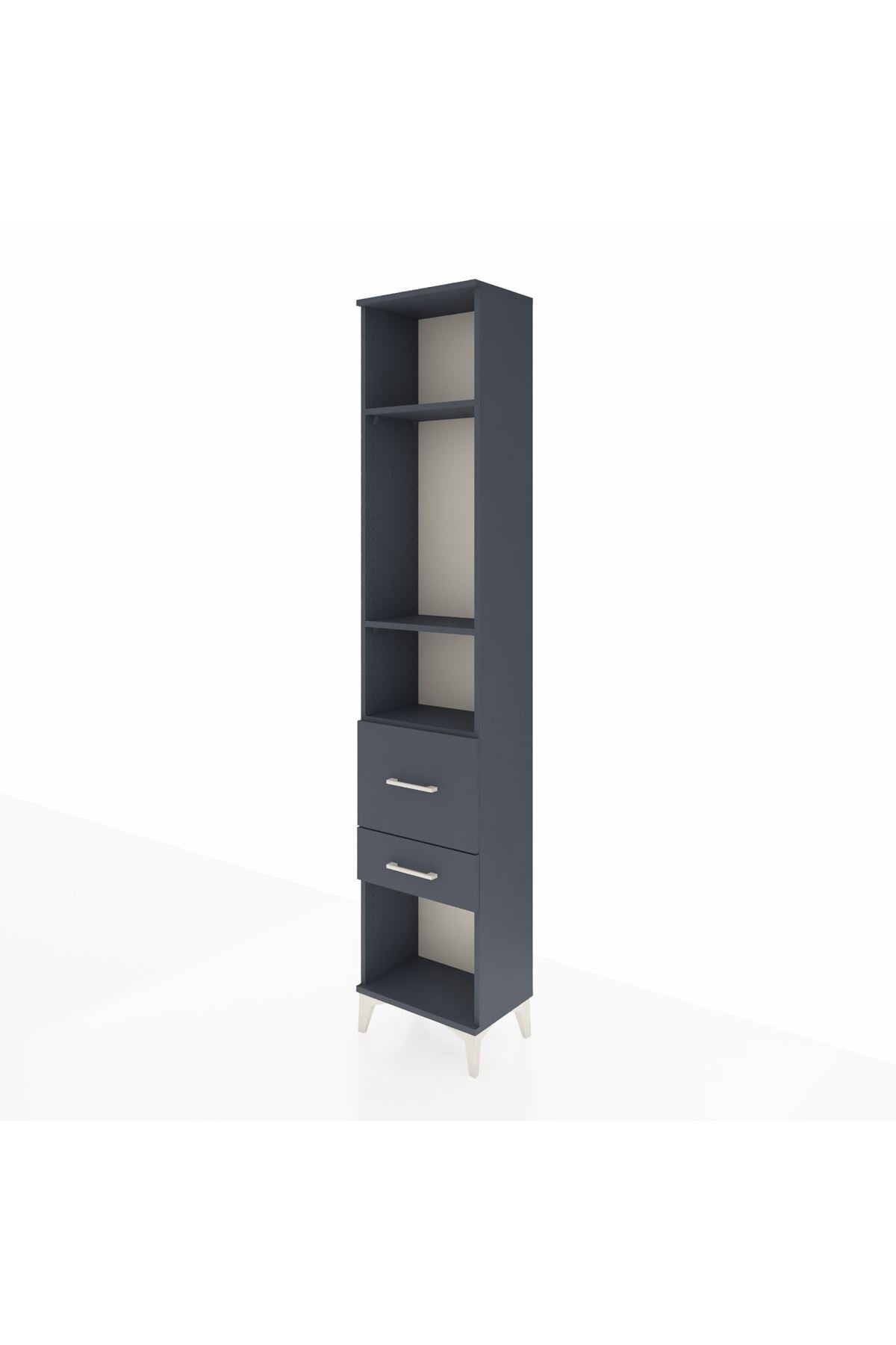 Arges Dolap 3 Raflı 2 Çekmeceli 44x30x221 Antrasit-Antrasit