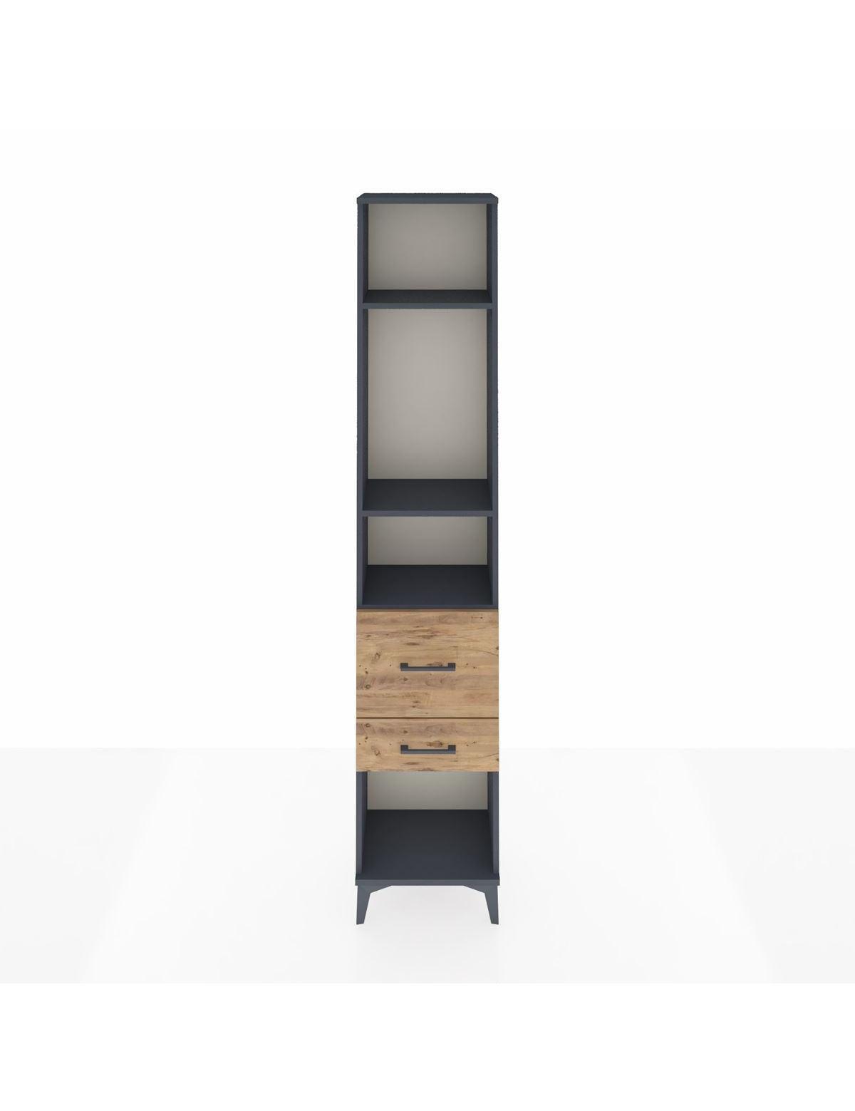 Arges Dolap 3 Raflı 2 Çekmeceli 44x30x221 Antrasit-Çam