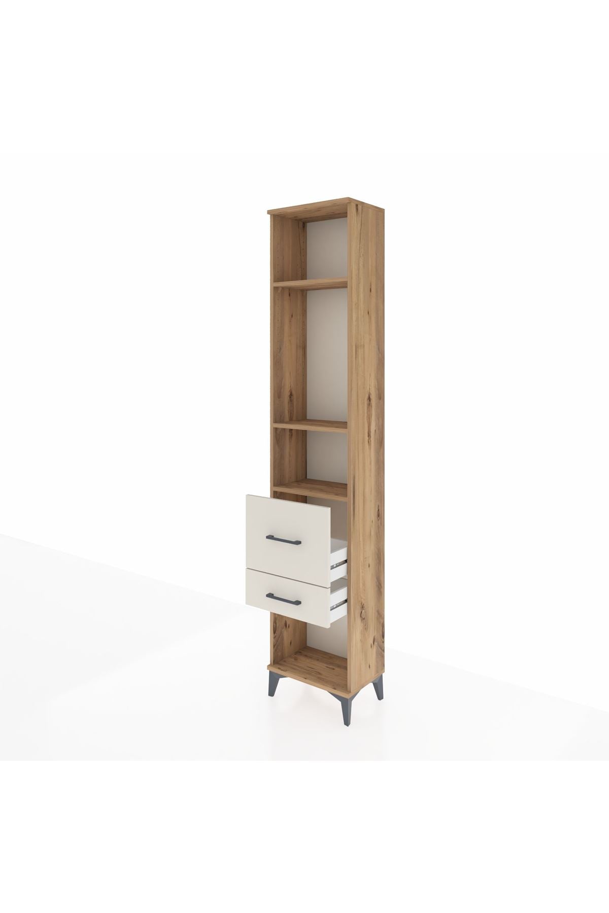 Arges Dolap 3 Raflı 2 Çekmeceli 44x30x221 Çam-Aytaşı