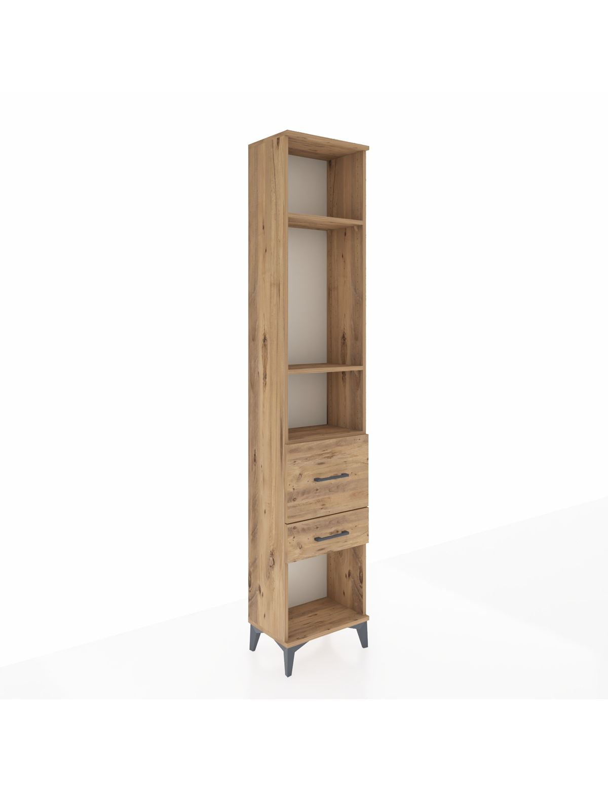 Arges Dolap 3 Raflı 2 Çekmeceli 44x30x221 Çam-Çam