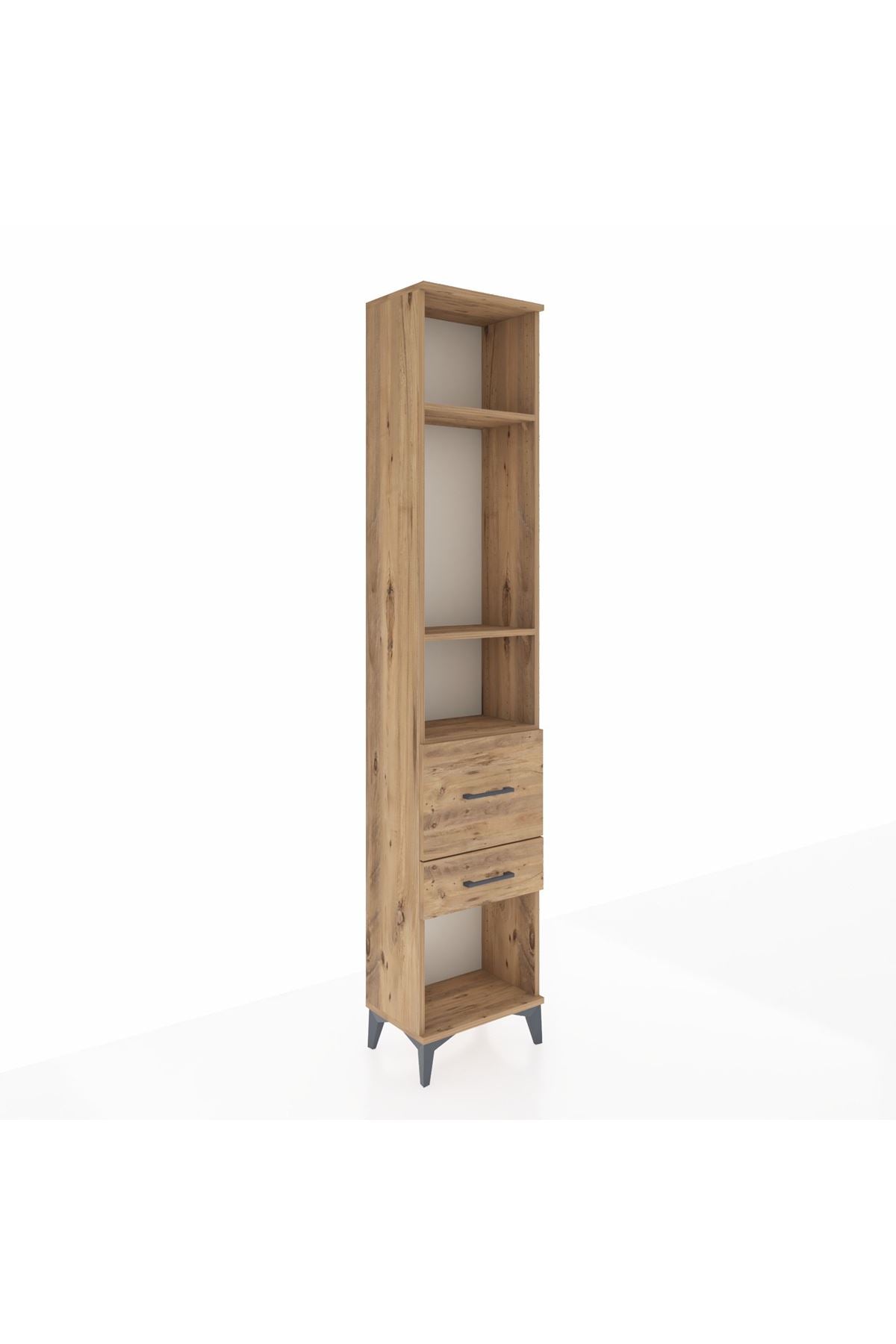 Arges Dolap 3 Raflı 2 Çekmeceli 44x30x221 Çam-Çam