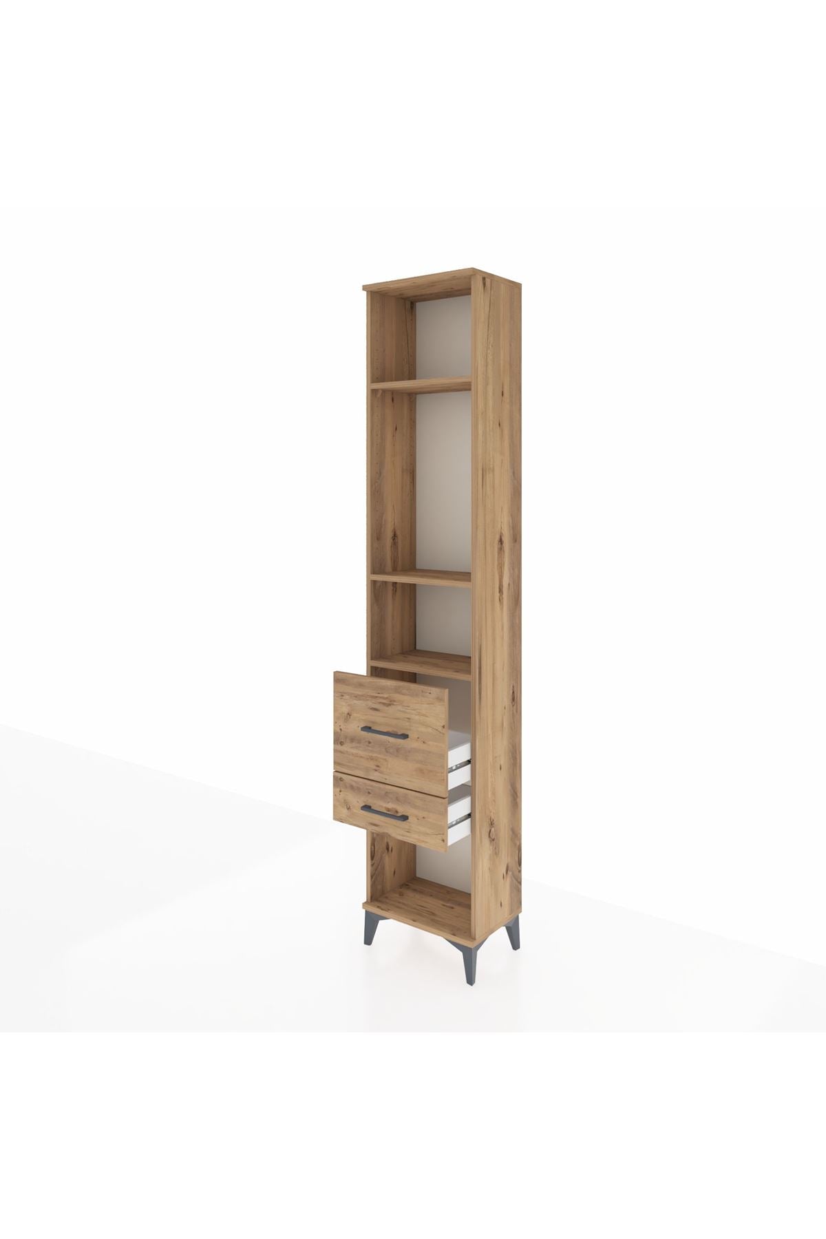 Arges Dolap 3 Raflı 2 Çekmeceli 44x30x221 Çam-Çam