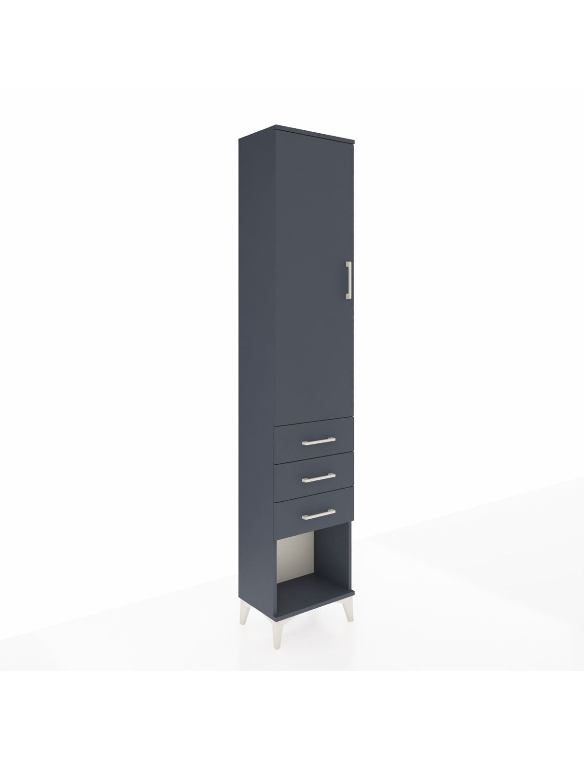 Arges Dolap 2 Raflı 3 Çekmeceli Tek Askılı 44x30x221 Antrasit-Antrasit