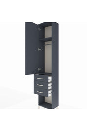 Arges Dolap 2 Raflı 3 Çekmeceli Tek Askılı 44x30x221 Antrasit-Antrasit