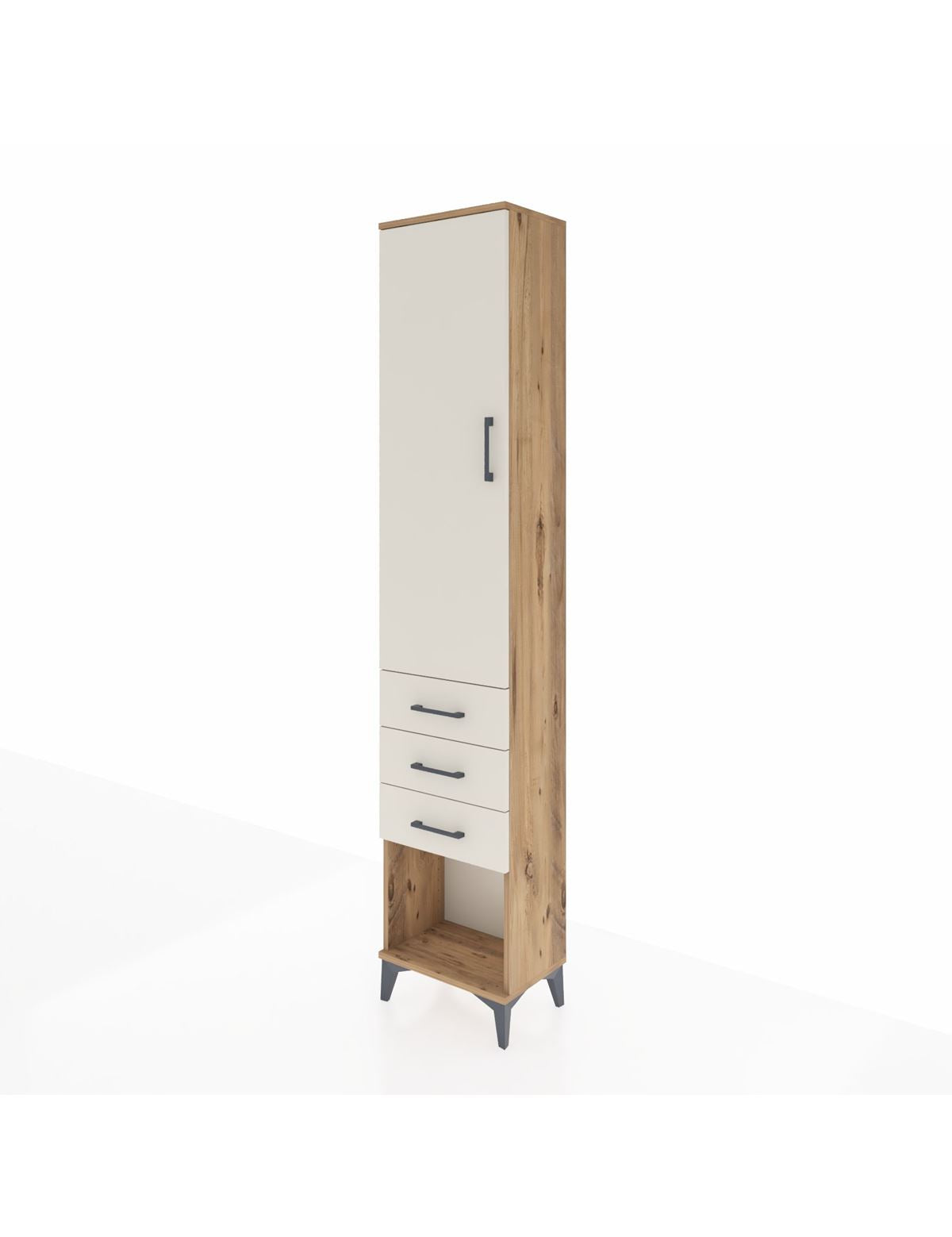 Arges Dolap 3 Raflı 3 Çekmeceli Tek Kapaklı 44x30x221 - S28M080V7A