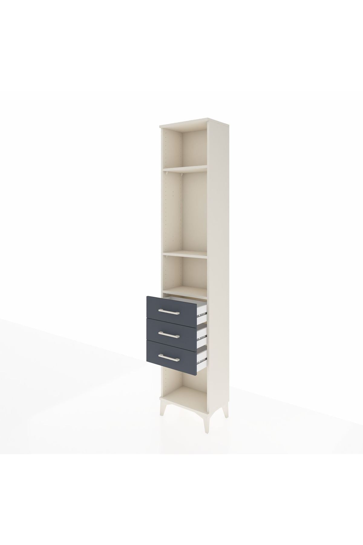 Arges Dolap 3 Raflı 3 Çekmeceli 44x30x221 Aytaşı-Antrasit