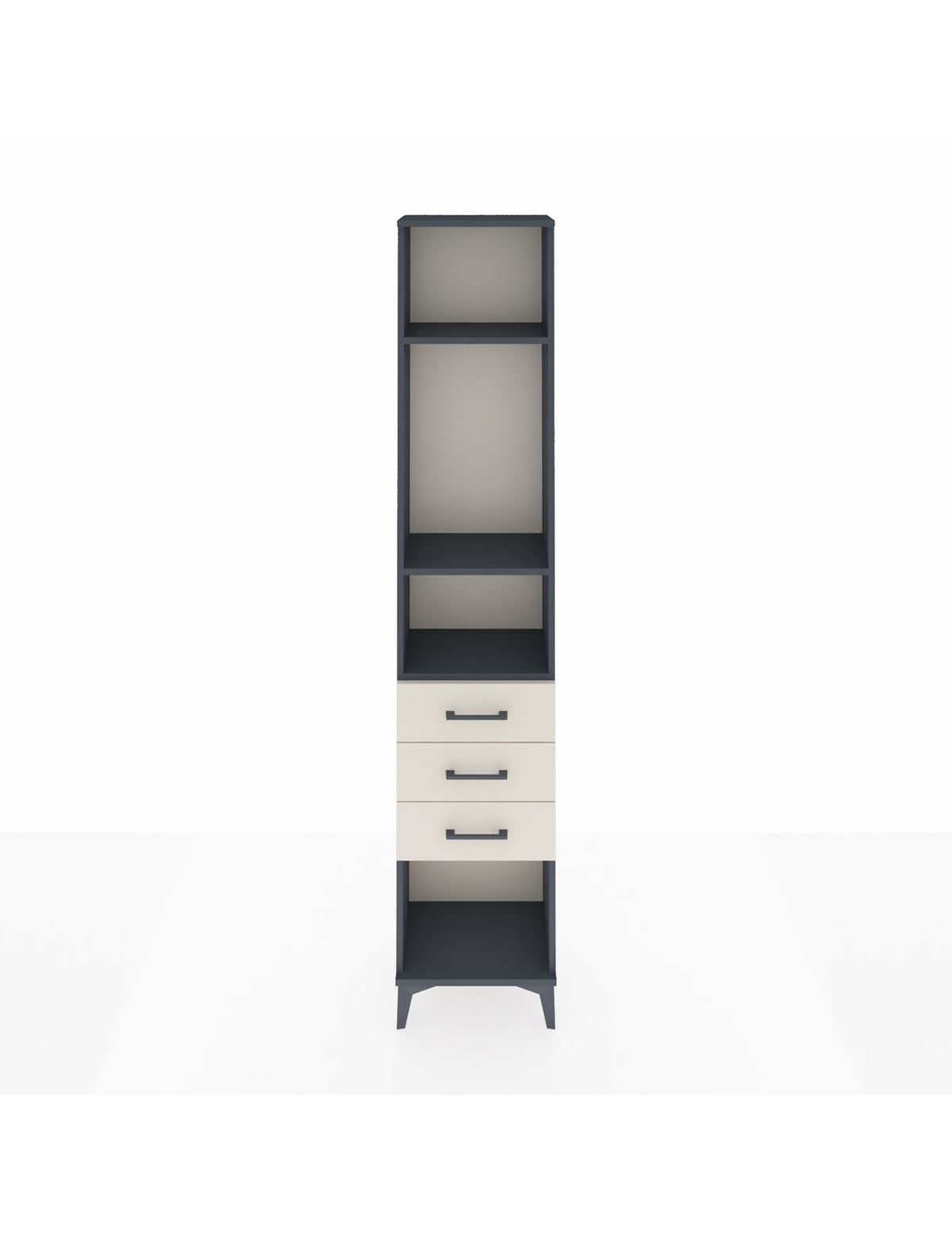 Arges Dolap 3 Raflı 3 Çekmeceli 44x30x221 Antrasit-Aytaşı