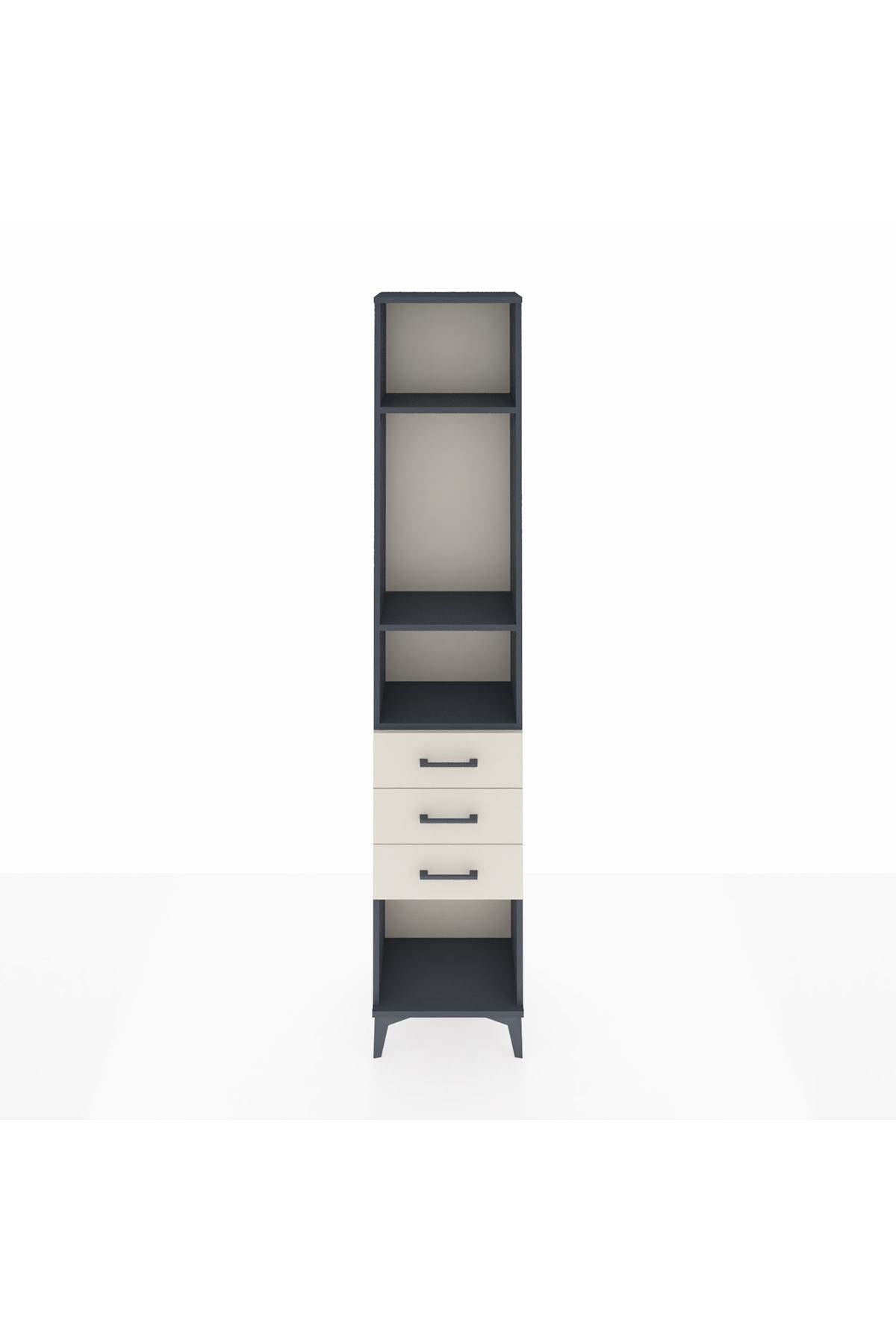 Arges Dolap 3 Raflı 3 Çekmeceli 44x30x221 Antrasit-Aytaşı