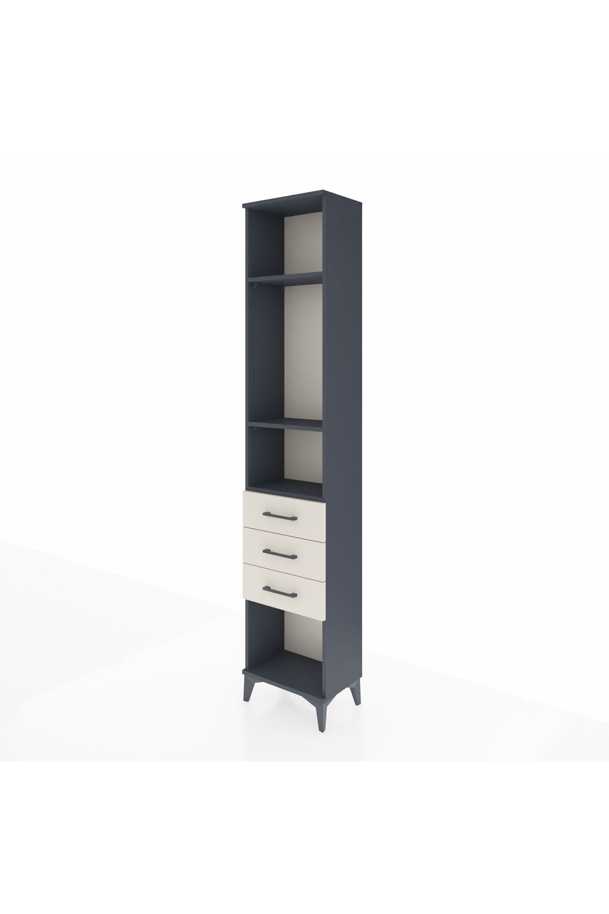 Arges Dolap 3 Raflı 3 Çekmeceli 44x30x221 Antrasit-Aytaşı