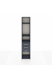 Arges Dolap 3 Raflı 3 Çekmeceli 44x30x221 Antrasit-Antrasit