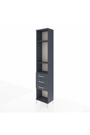 Arges Dolap 3 Raflı 3 Çekmeceli 44x30x221 Antrasit-Antrasit