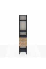 Arges Dolap 3 Raflı 3 Çekmeceli 44x30x221 Antrasit-Çam