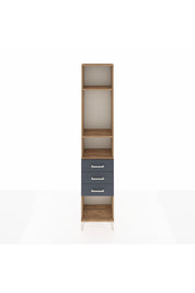 Arges Dolap 3 Raflı 3 Çekmeceli 44x30x221 Çam-Antrasit