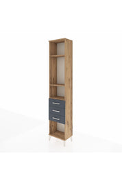 Arges Dolap 3 Raflı 3 Çekmeceli 44x30x221 Çam-Antrasit