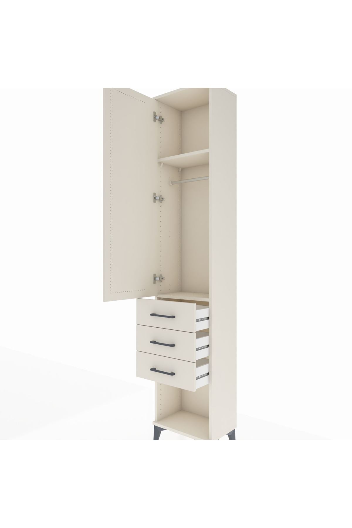 Arges Dolap 2 Raflı 3 Çekmeceli Tek Askılı 44x30x221 Aytaşı-Aytaşı