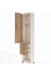 Arges Dolap 2 Raflı 3 Çekmeceli Tek Askılı 44x30x221 Aytaşı-Çam