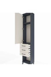 Arges Dolap 2 Raflı 3 Çekmeceli Tek Askılı 44x30x221 Antrasit-Aytaşı