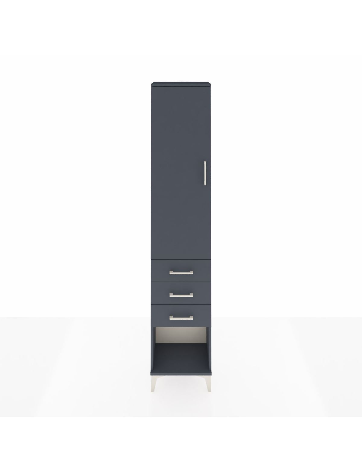 Arges Dolap 2 Raflı 3 Çekmeceli Tek Askılı 44x30x221 Antrasit-Antrasit