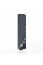 Arges Dolap 2 Raflı 3 Çekmeceli Tek Askılı 44x30x221 Antrasit-Antrasit