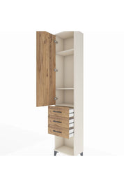 Arges Dolap 3 Raflı 3 Çekmeceli Tek Kapaklı 44x30x221 Aytaşı-Çam
