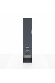 Arges Dolap 3 Raflı 3 Çekmeceli Tek Kapaklı 44x30x221 Antrasit-Antrasit