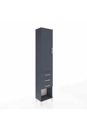 Arges Dolap 3 Raflı 3 Çekmeceli Tek Kapaklı 44x30x221 Antrasit-Antrasit