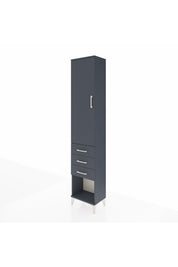 Arges Dolap 3 Raflı 3 Çekmeceli Tek Kapaklı 44x30x221 Antrasit-Antrasit