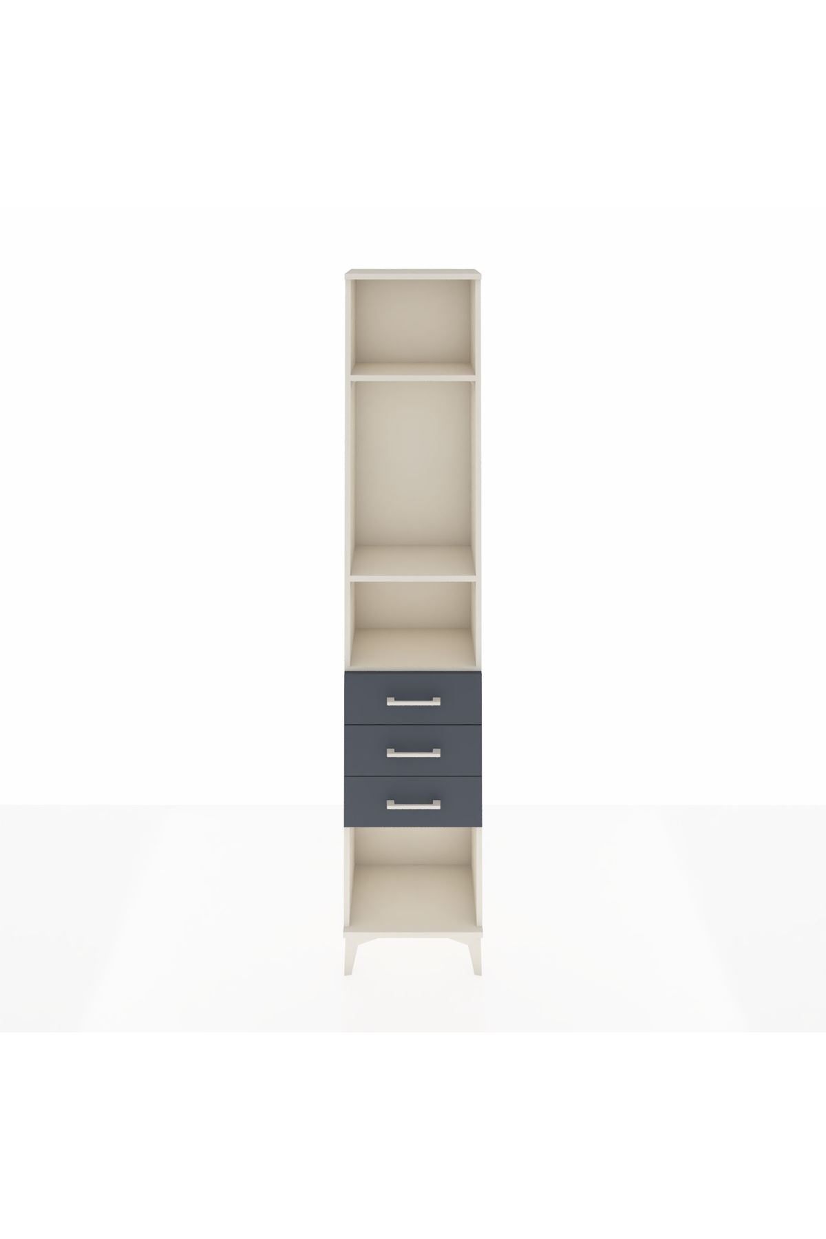 Arges Dolap 3 Raflı 3 Çekmeceli 44x30x221 Aytaşı-Antrasit