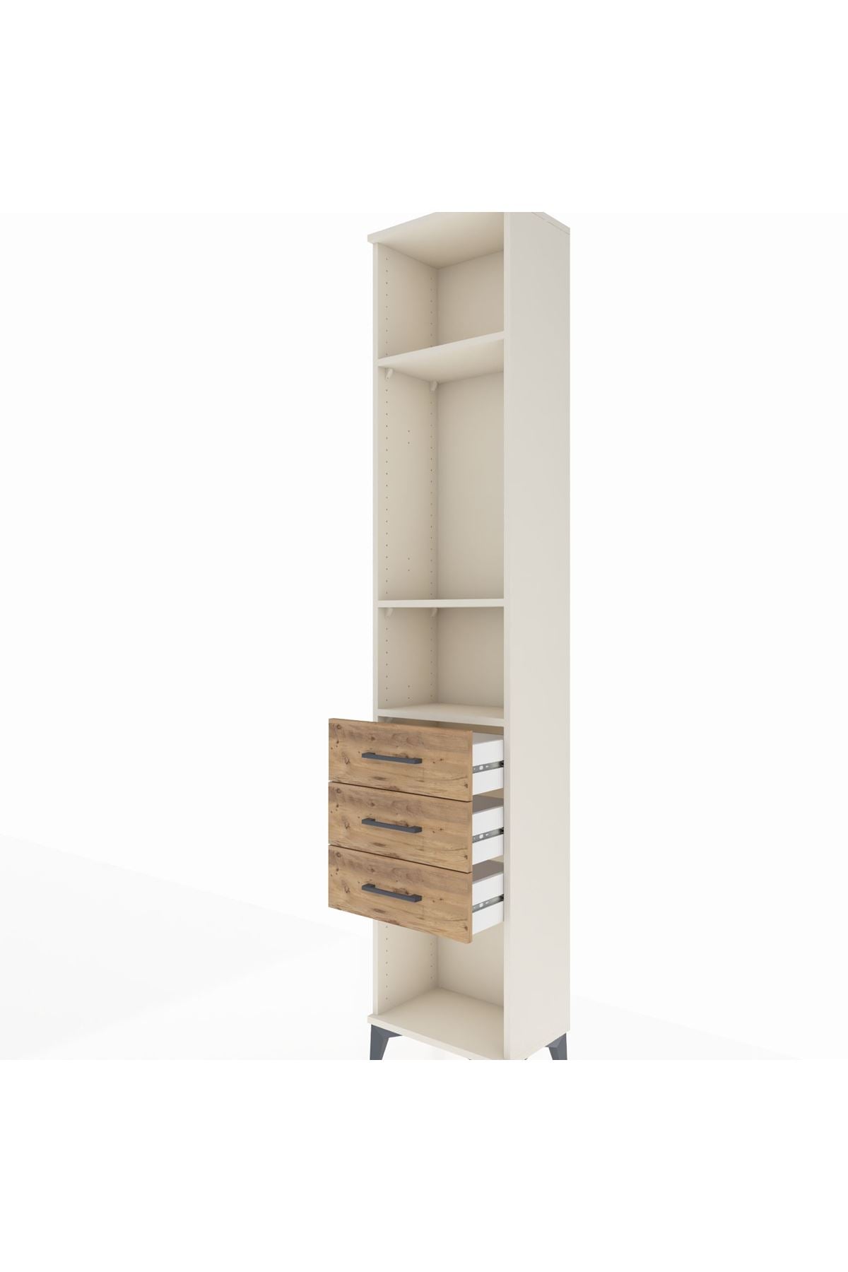Arges Dolap 3 Raflı 3 Çekmeceli 44x30x221 - S28M084V3A
