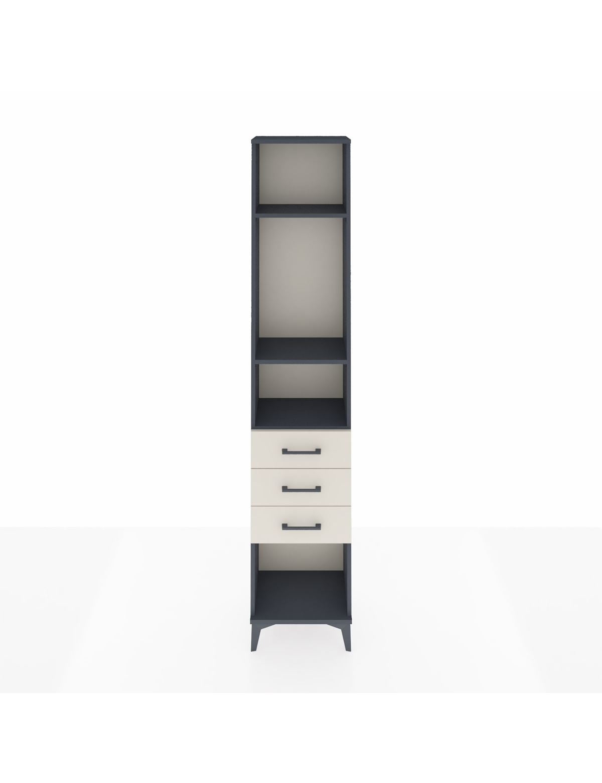 Arges Dolap 3 Raflı 3 Çekmeceli 44x30x221 Antrasit-Aytaşı