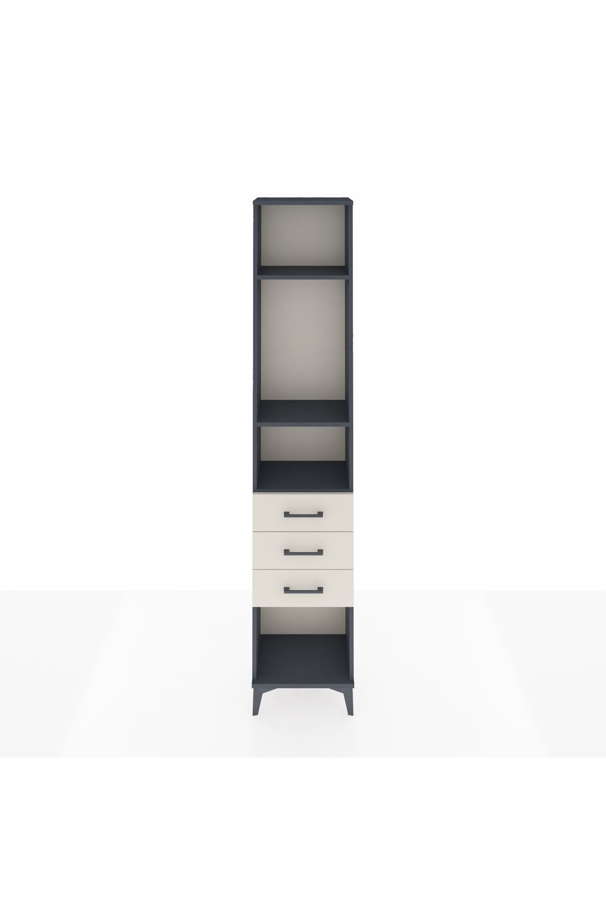 Arges Dolap 3 Raflı 3 Çekmeceli 44x30x221 Antrasit-Aytaşı