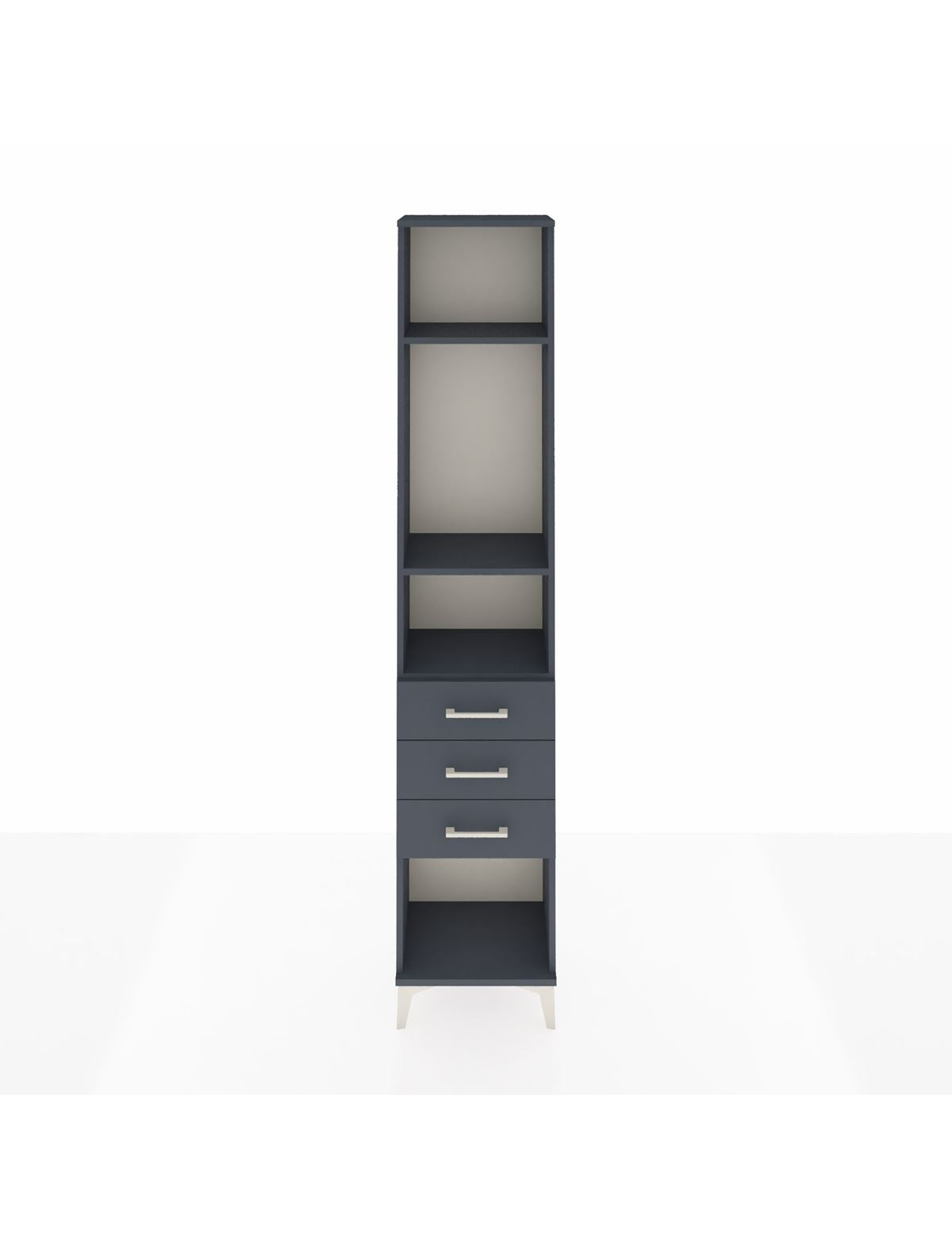 Arges Dolap 3 Raflı 3 Çekmeceli 44x30x221 Antrasit-Antrasit