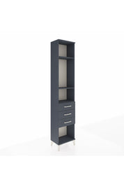 Arges Dolap 3 Raflı 3 Çekmeceli 44x30x221 Antrasit-Antrasit