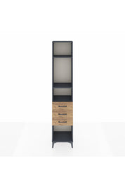 Arges Dolap 3 Raflı 3 Çekmeceli 44x30x221 Antrasit-Çam