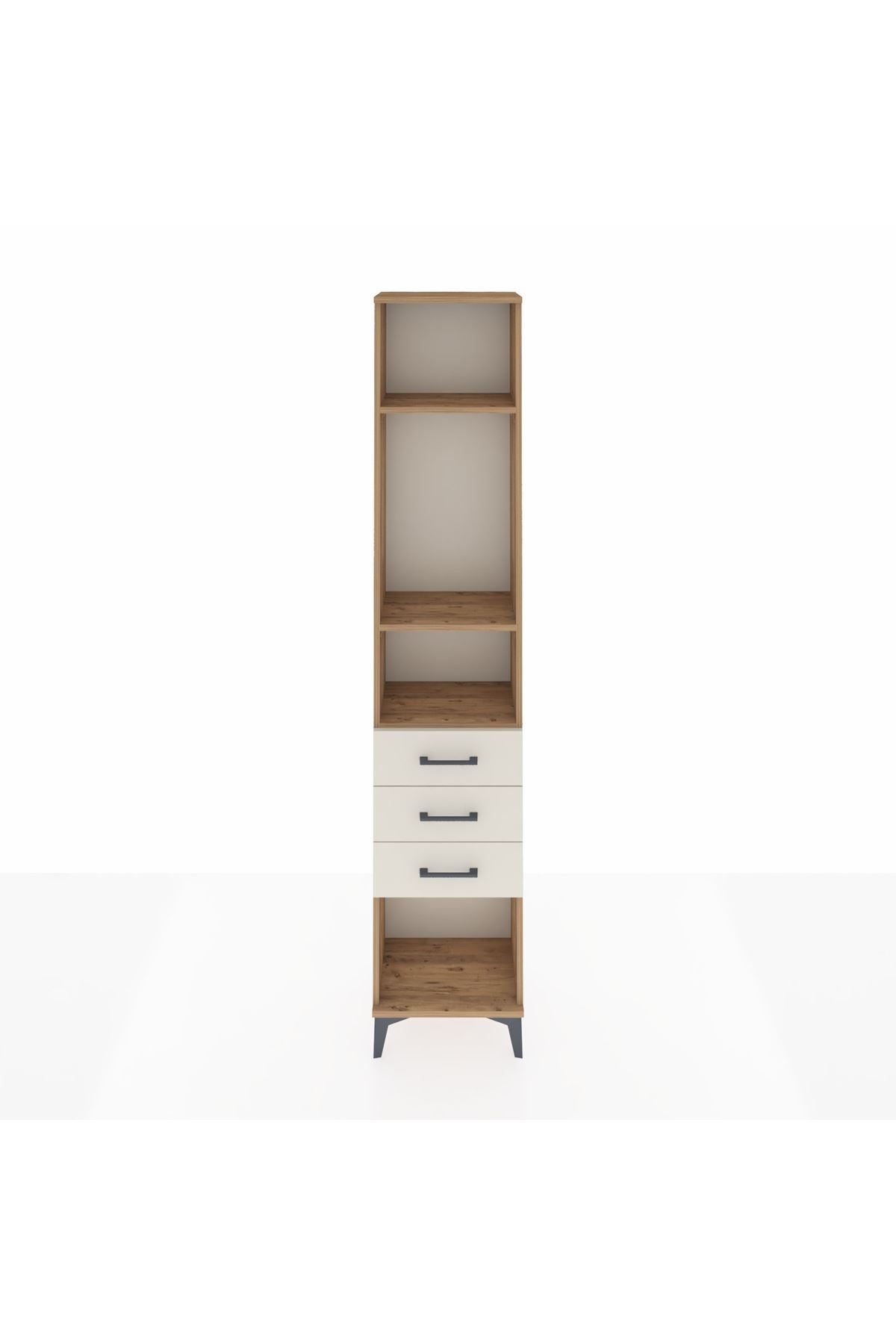 Arges Dolap 3 Raflı 3 Çekmeceli 44x30x221 Çam-Aytaşı