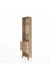Arges Dolap 3 Raflı 3 Çekmeceli 44x30x221 Çam-Çam