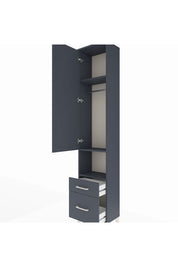 Arges Dolap 3 Raflı 2 Çekmeceli Tek Askılı 44x30x221 Antrasit-Antrasit