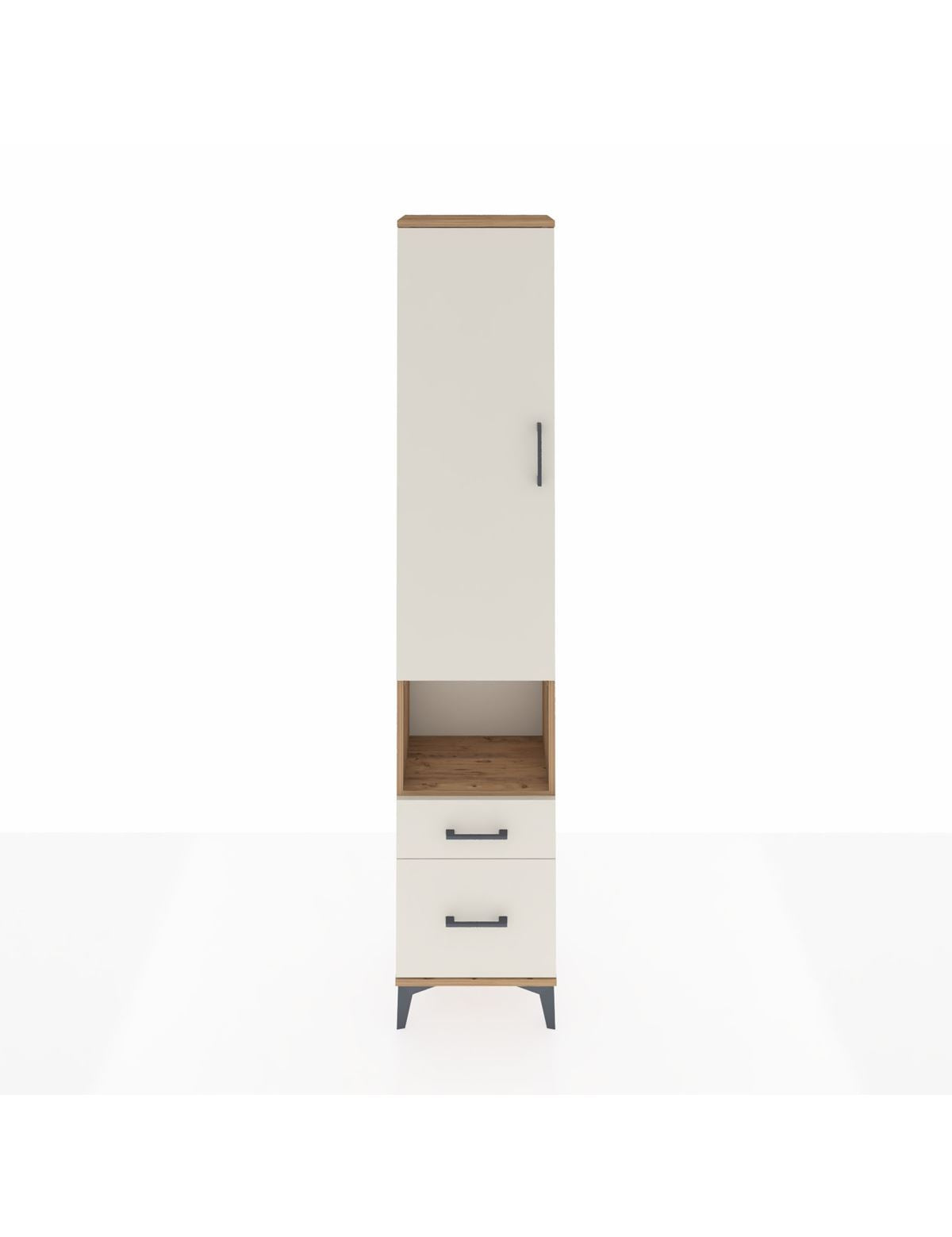 Arges Dolap 3 Raflı 2 Çekmeceli Tek Askılı 44x30x221 Çam-Aytaşı