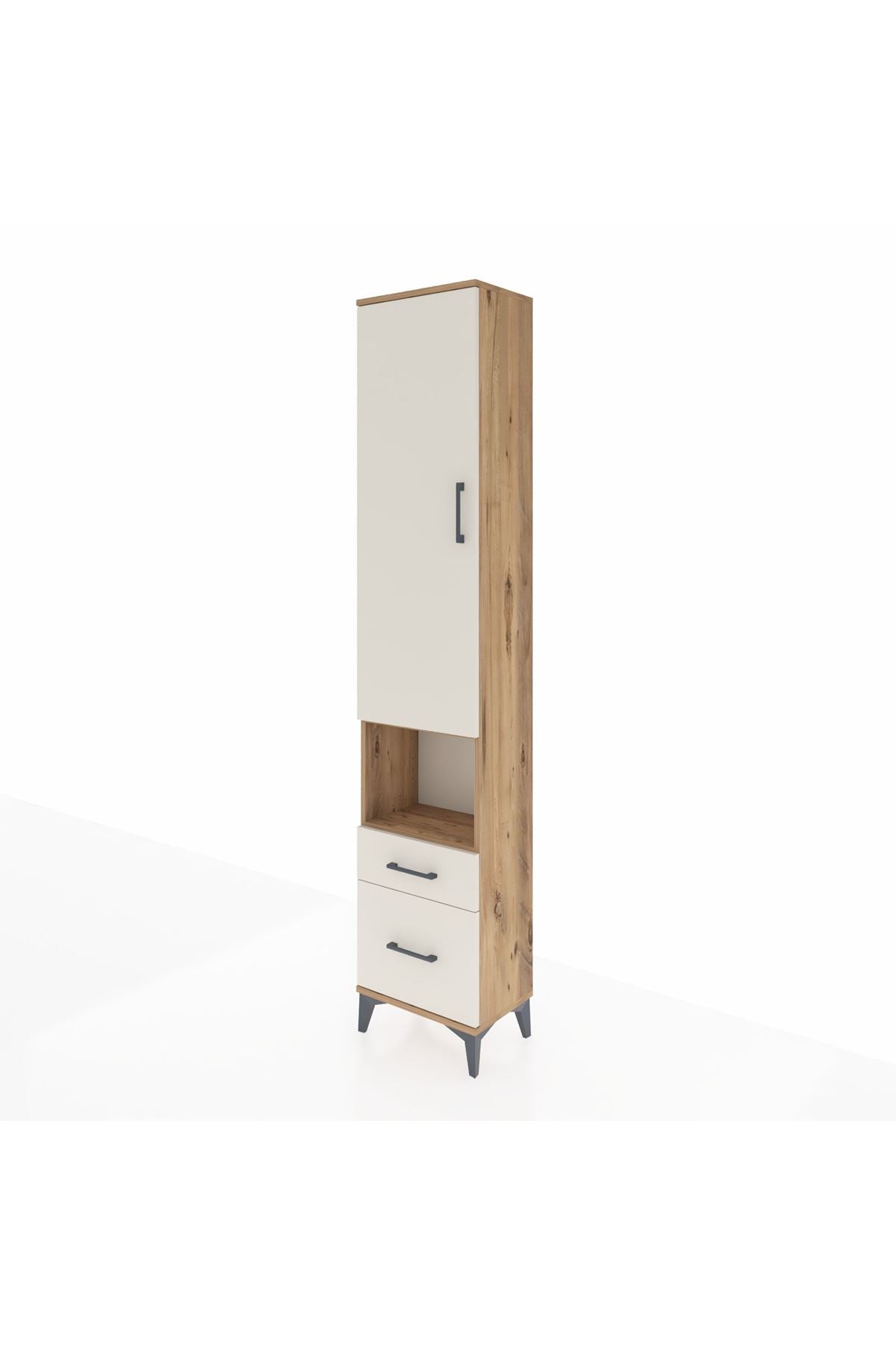 Arges Dolap 3 Raflı 2 Çekmeceli Tek Askılı 44x30x221 Çam-Aytaşı